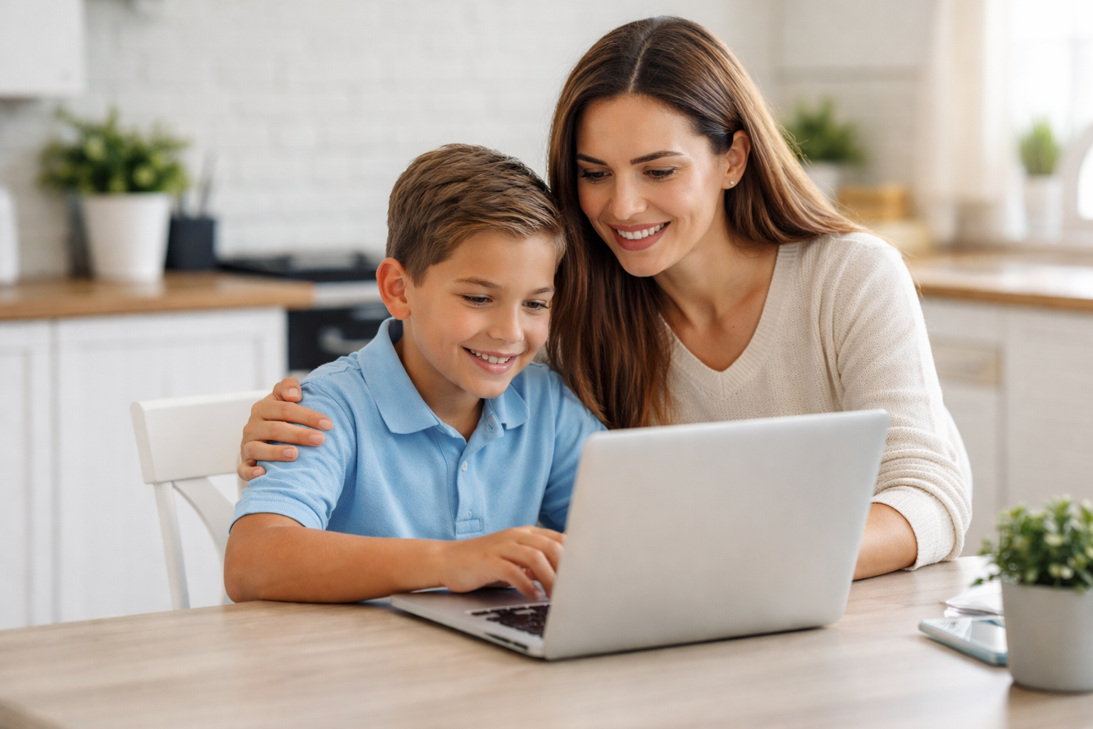 Parent and child creating a Top Marks account online