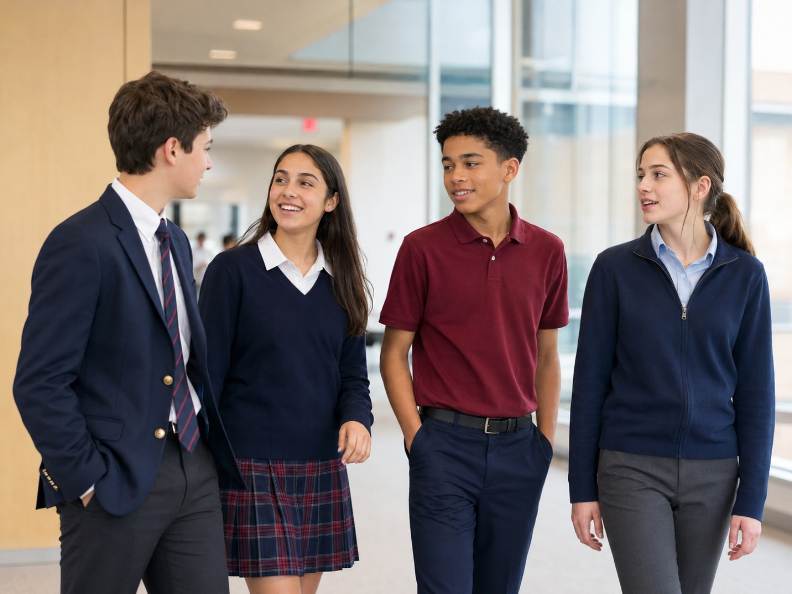 Élèves portant une gamme coordonnée d’uniformes scolaires Top Marks